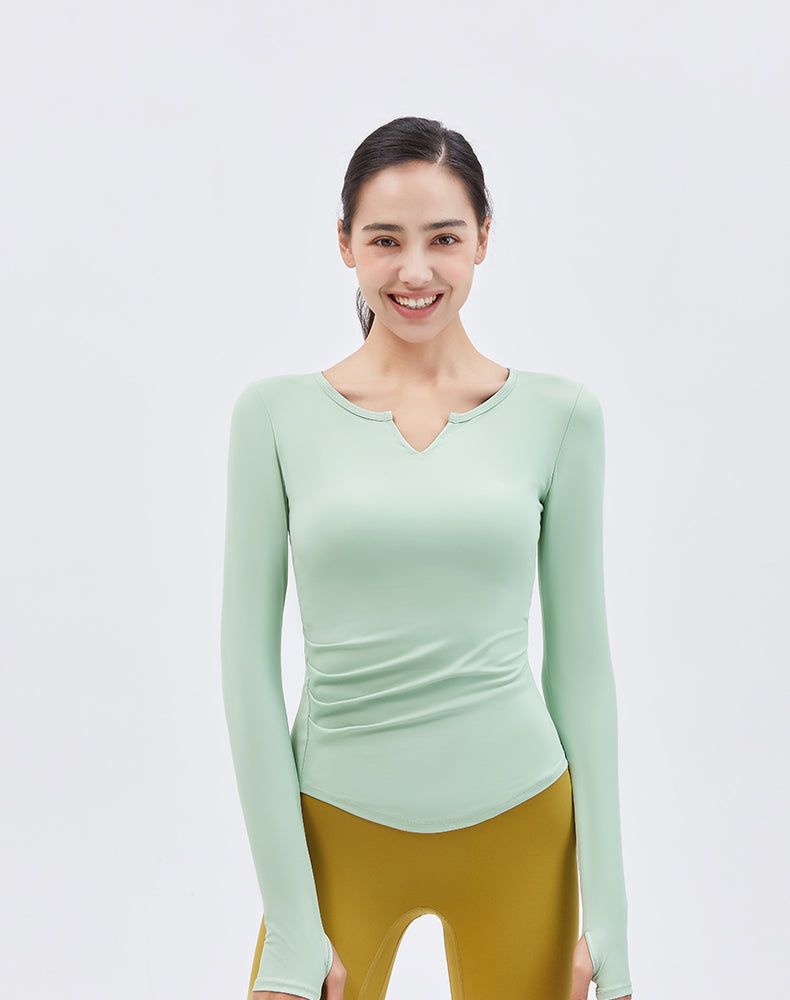 V-Neck Long Sleeve Yoga Top