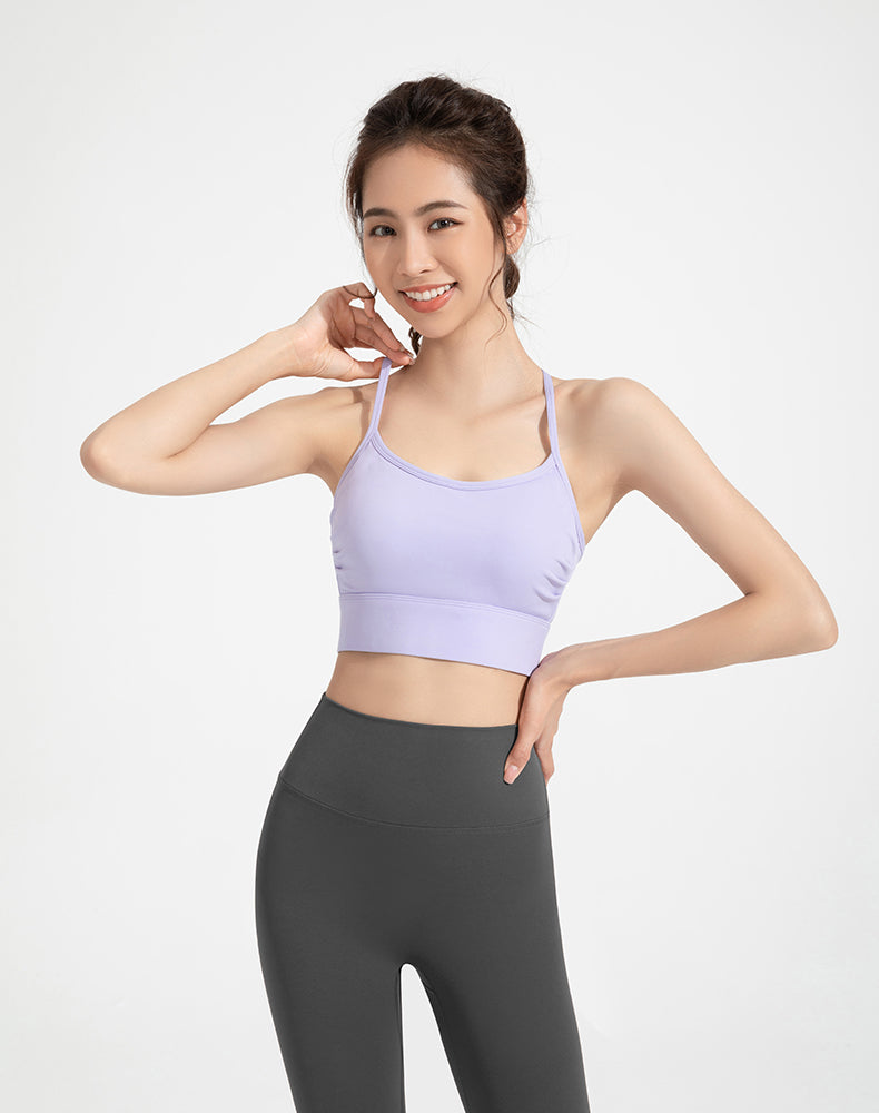 Side Pleated Yoga Bra