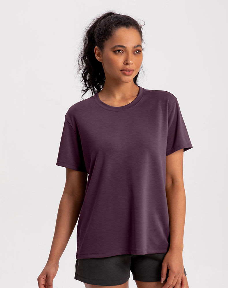 Modal Loose Fit Short Sleeve Yoga Top