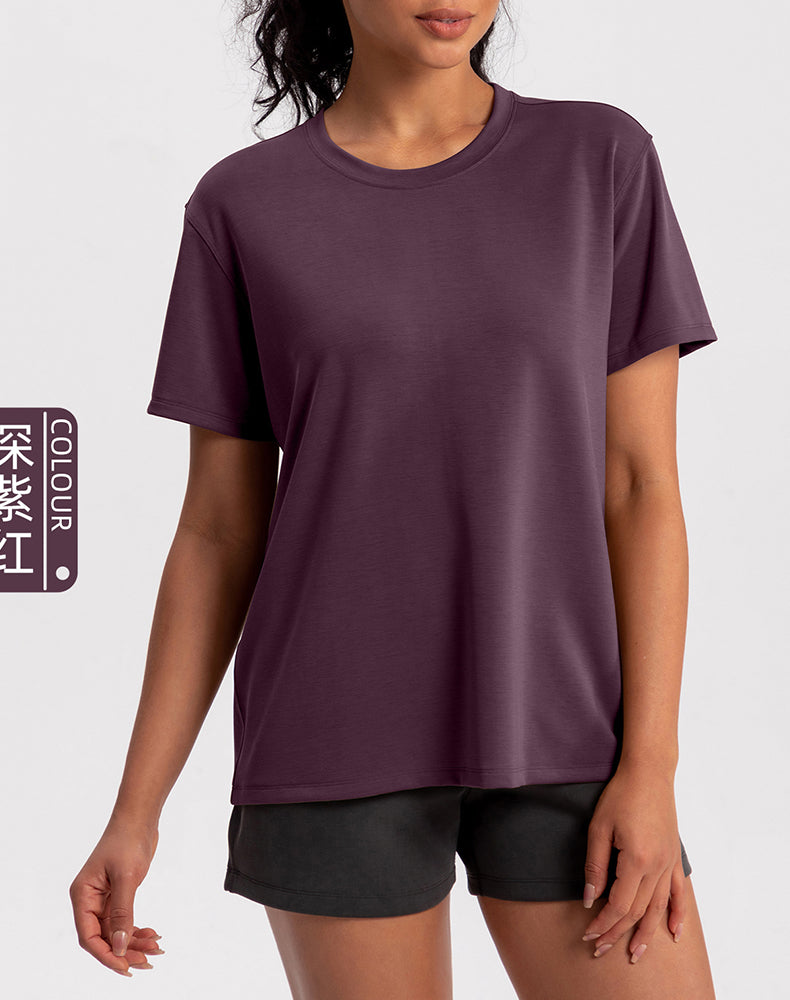 Modal Loose Fit Short Sleeve Yoga Top