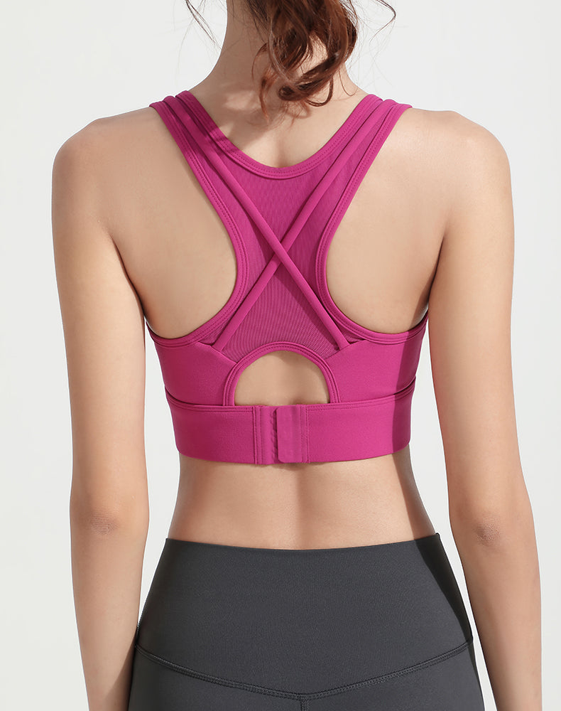 Mesh Back with Outer Straps Yoga Bra