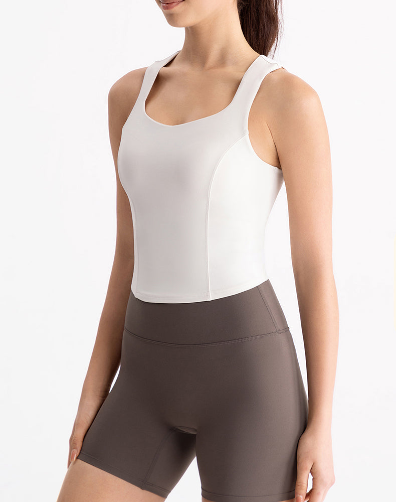 Wide Strap U-neck Yoga Tank