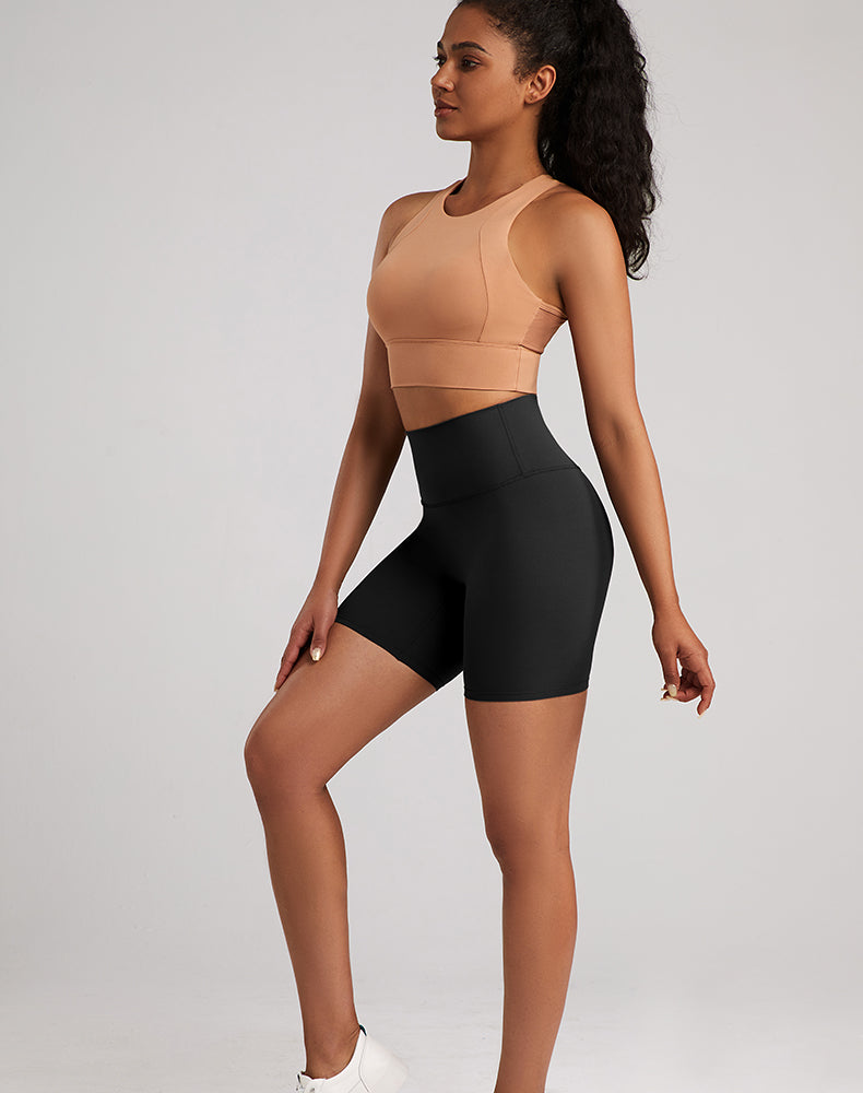 Lycra Tummy Control High-Waisted Yoga Shorts