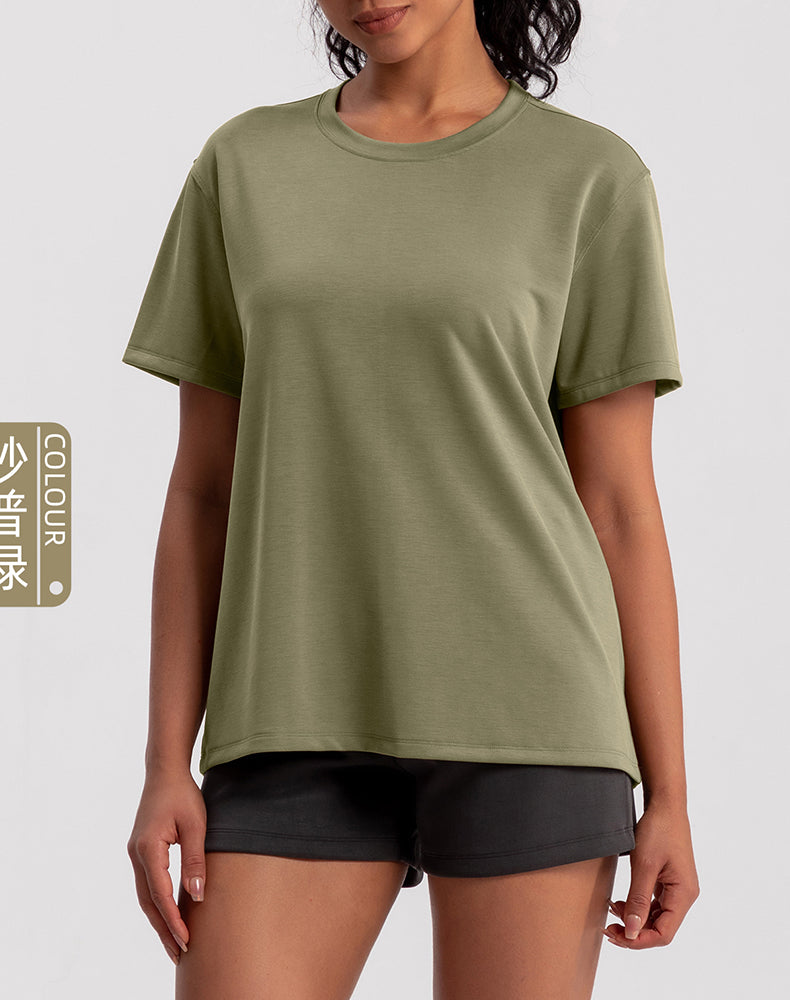 Modal Loose Fit Short Sleeve Yoga Top