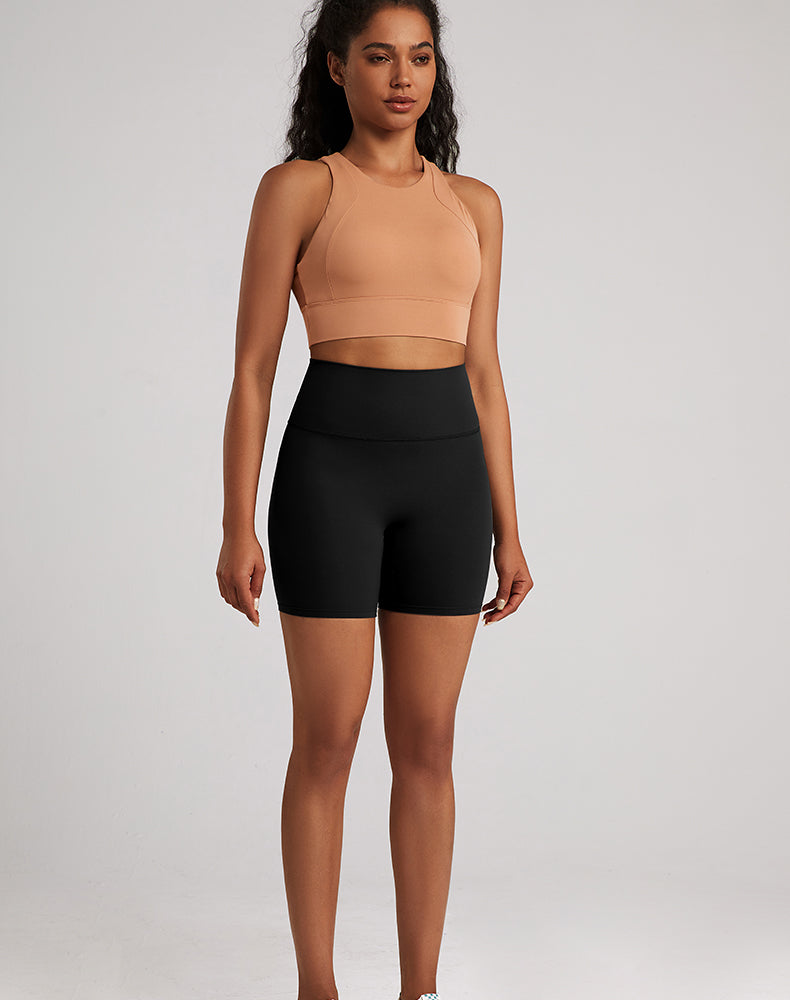 Lycra Tummy Control High-Waisted Yoga Shorts