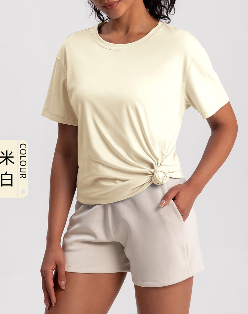 Modal Loose Fit Short Sleeve Yoga Top