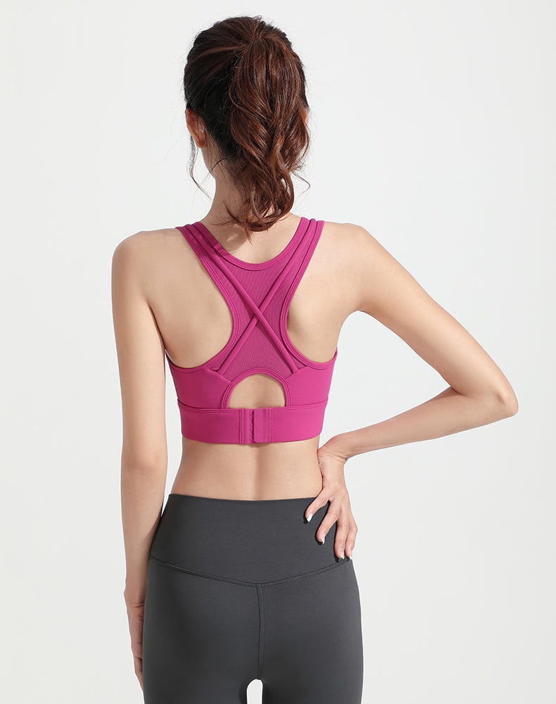 Mesh Back with Outer Straps Yoga Bra