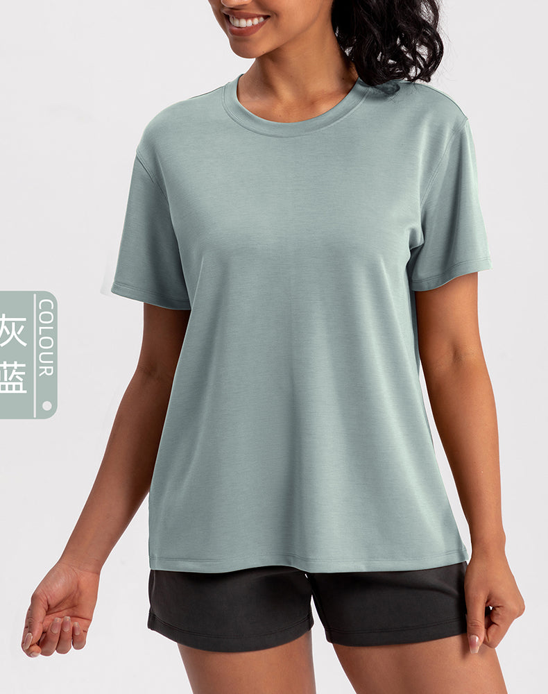 Modal Loose Fit Short Sleeve Yoga Top