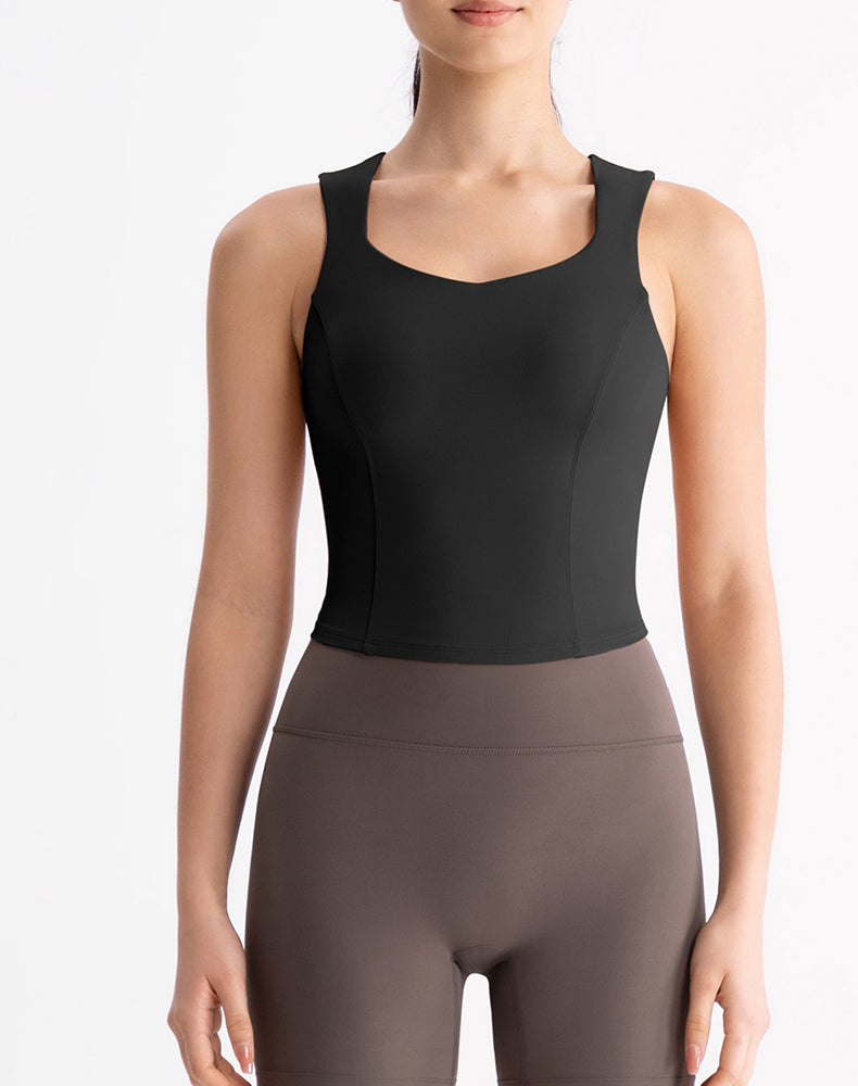 Wide Strap U-neck Yoga Tank