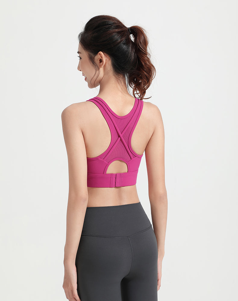 Mesh Back with Outer Straps Yoga Bra