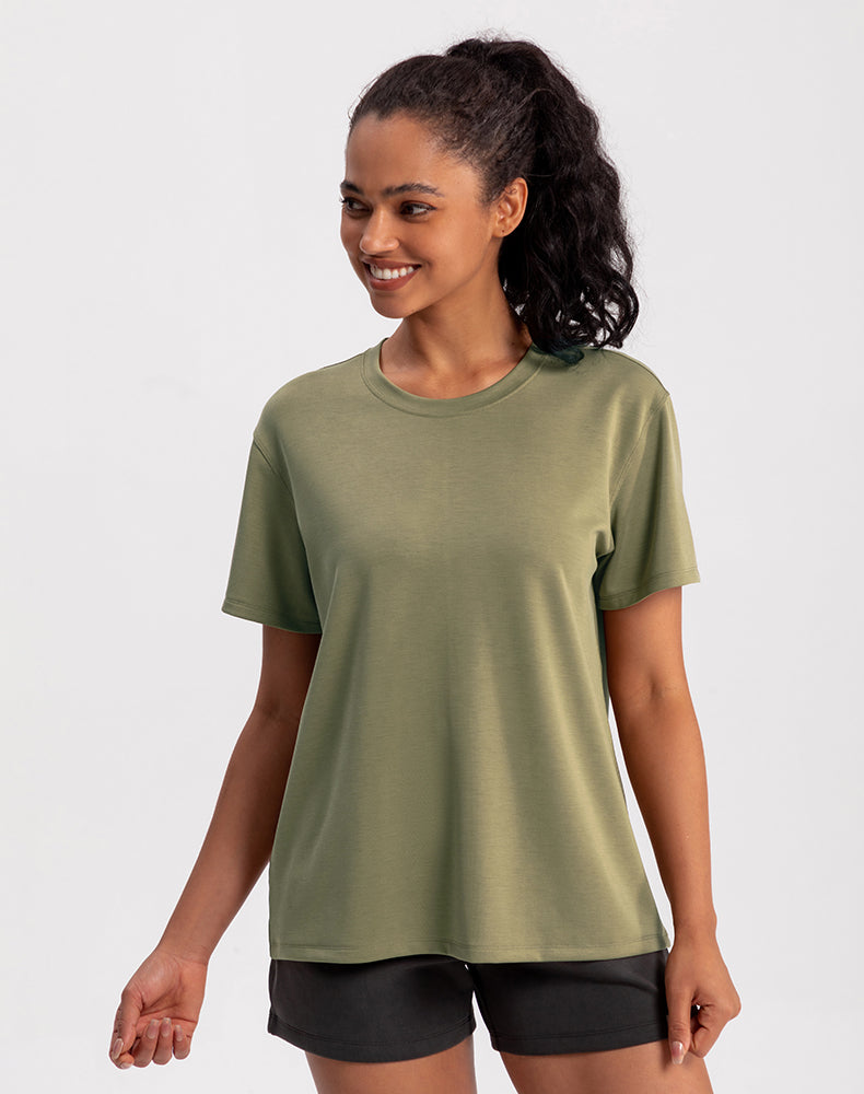 Modal Loose Fit Short Sleeve Yoga Top