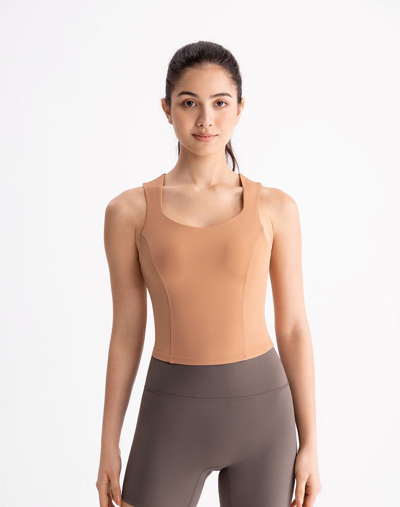 Wide Strap U-neck Yoga Tank