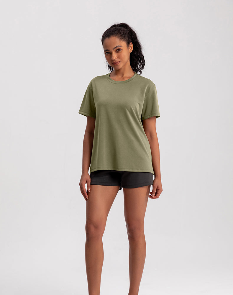 Modal Loose Fit Short Sleeve Yoga Top