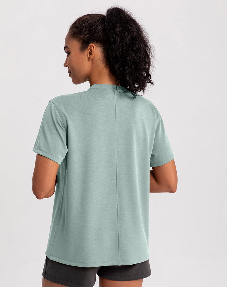 Modal Loose Fit Short Sleeve Yoga Top