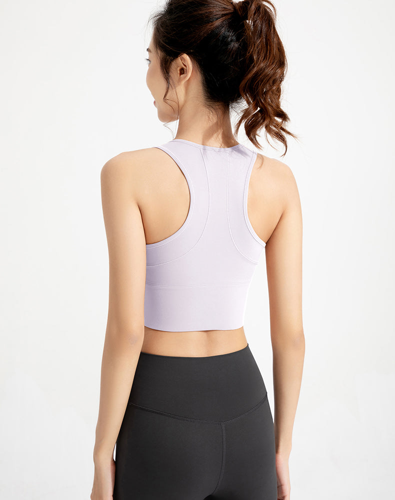 Antibacterial front zipper yoga Bra