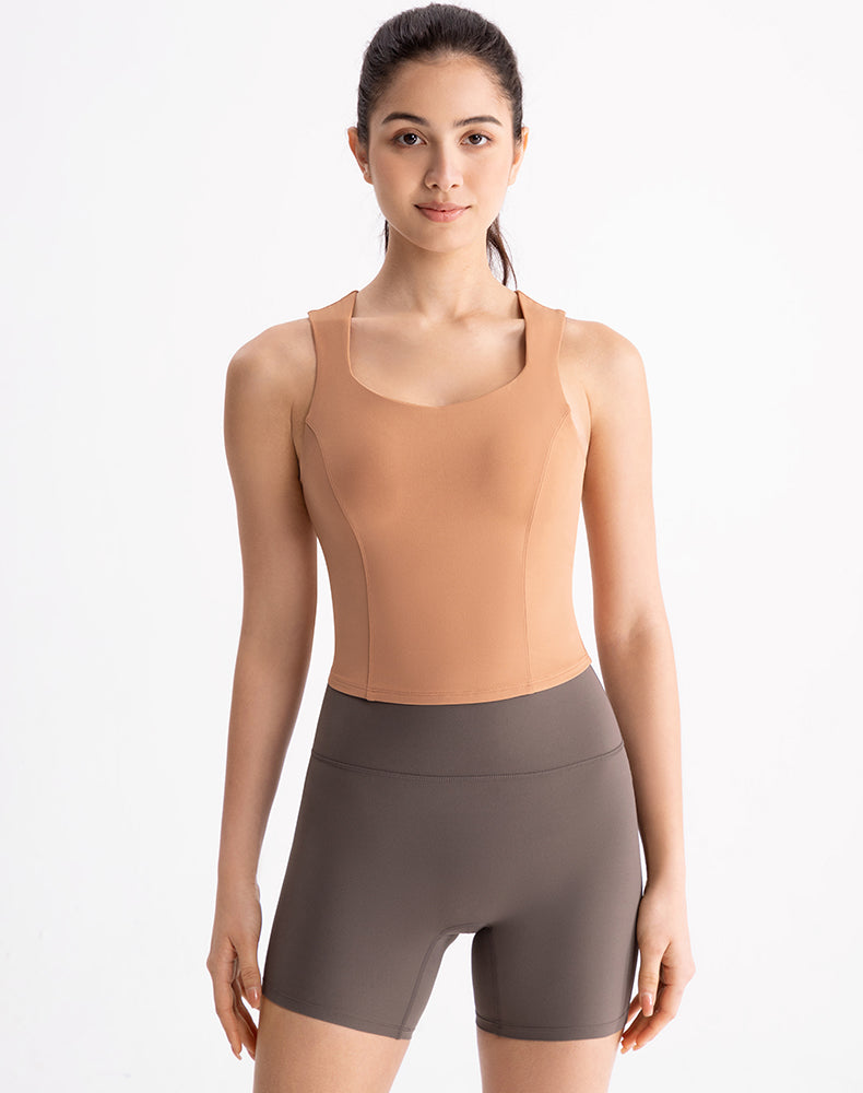 Wide Strap U-neck Yoga Tank