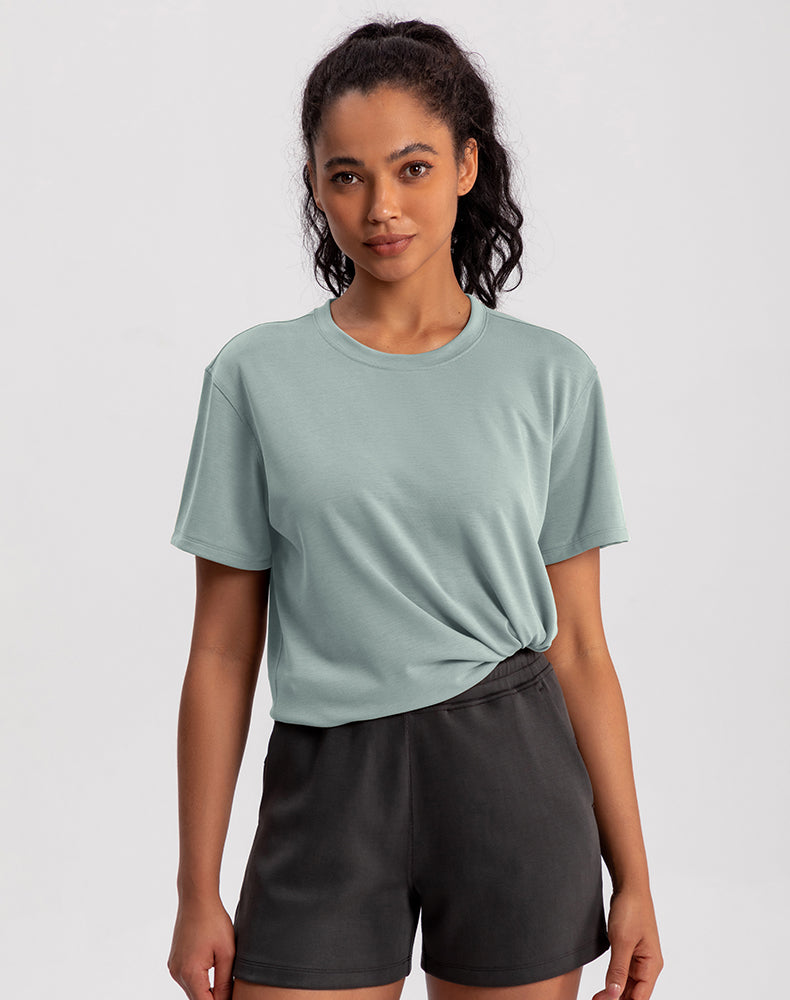 Modal Loose Fit Short Sleeve Yoga Top