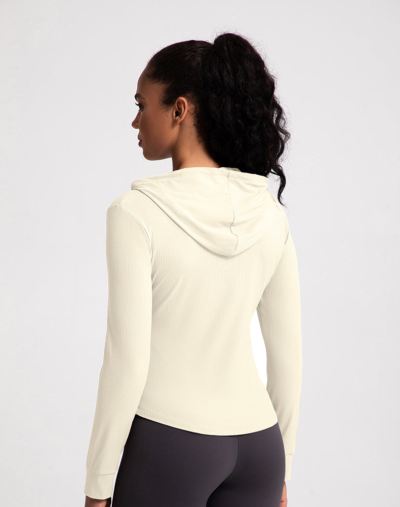 Rounded Hem Hooded Yoga Jacket