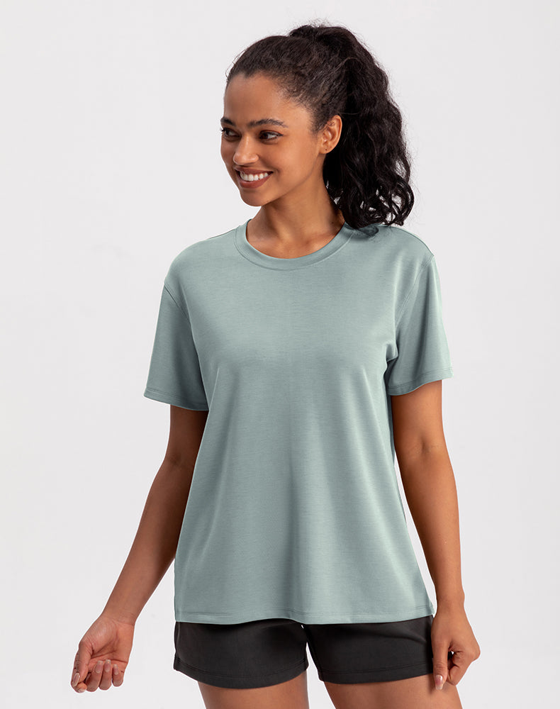 Modal Loose Fit Short Sleeve Yoga Top