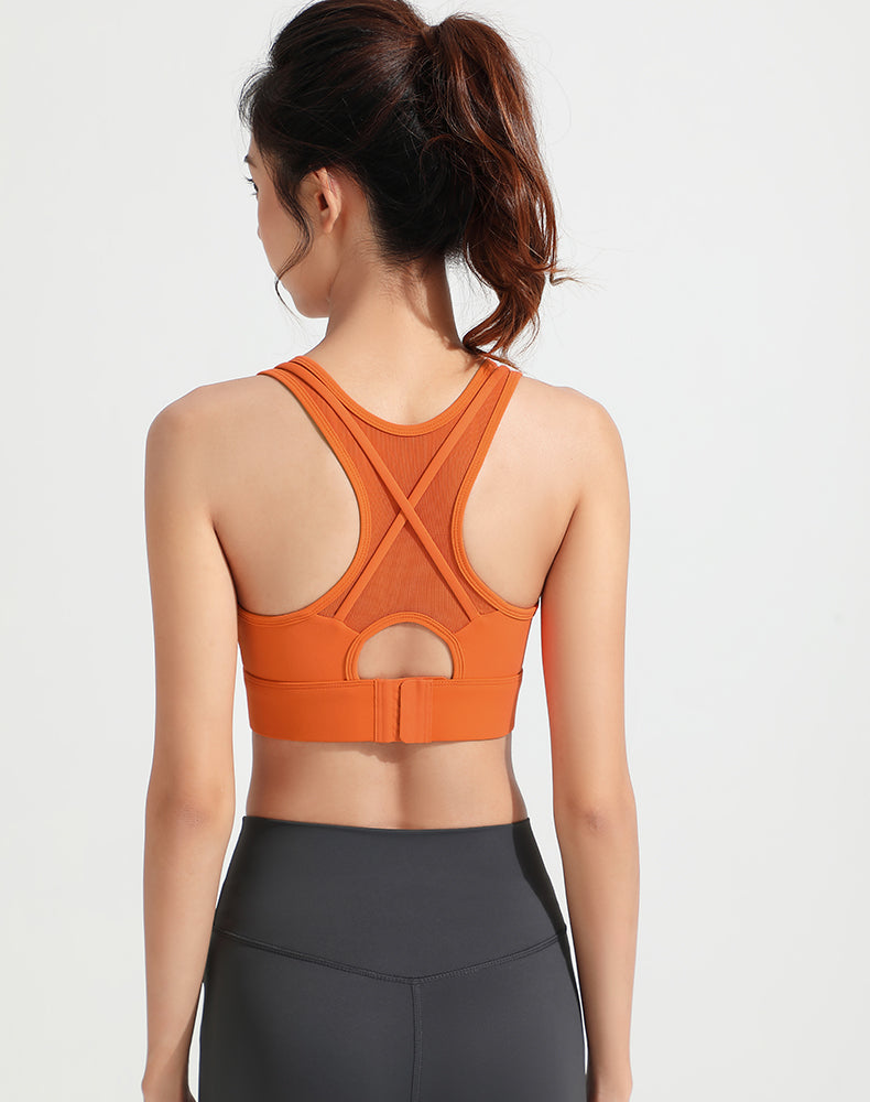 Mesh Back with Outer Straps Yoga Bra