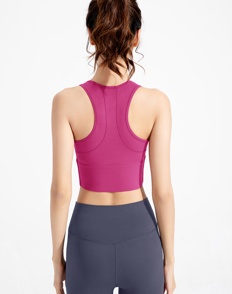 Antibacterial front zipper yoga Bra