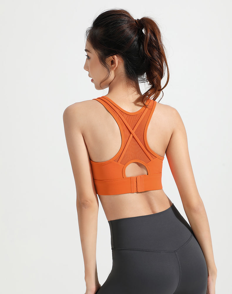 Mesh Back with Outer Straps Yoga Bra