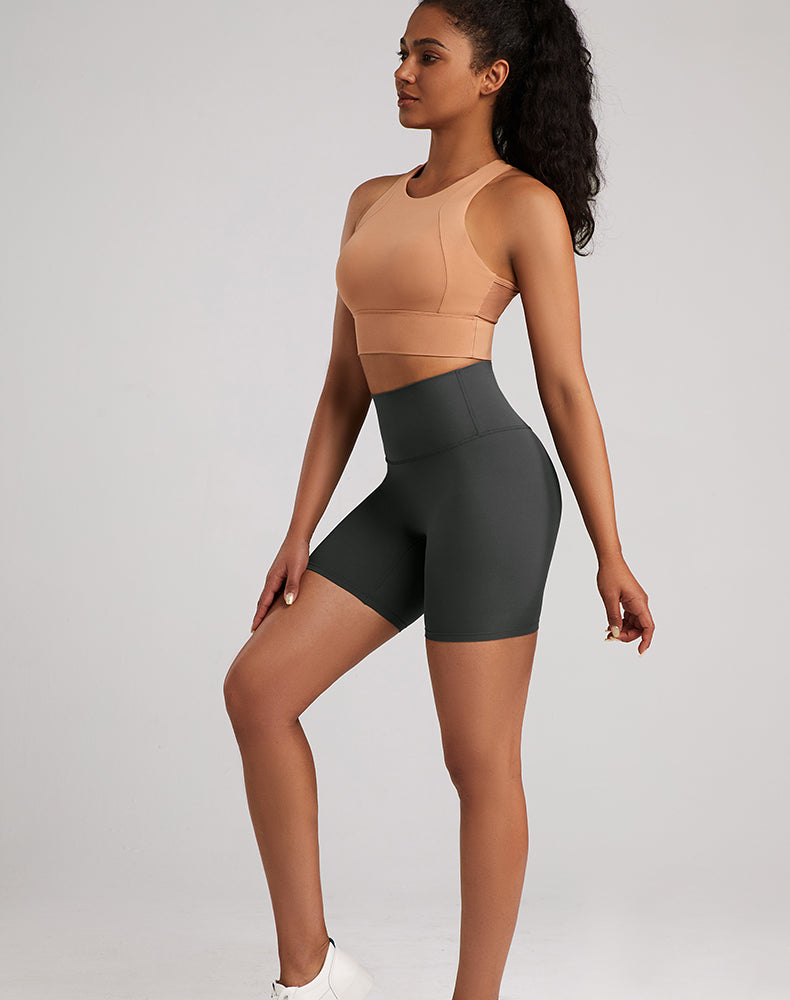 Lycra Tummy Control High-Waisted Yoga Shorts