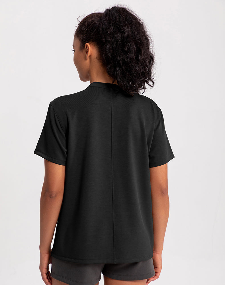 Modal Loose Fit Short Sleeve Yoga Top