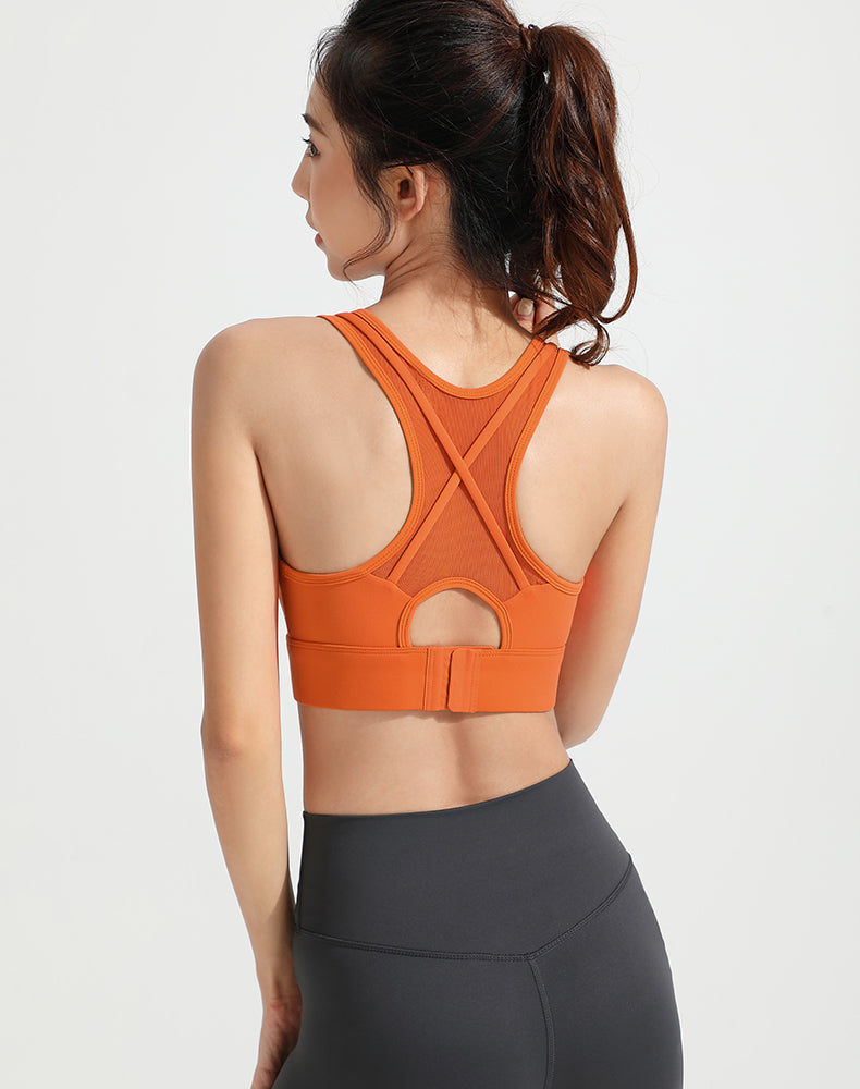 Mesh Back with Outer Straps Yoga Bra