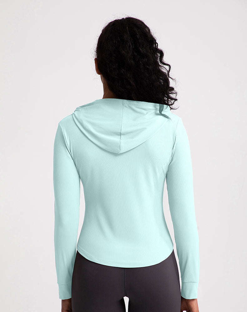 Rounded Hem Hooded Yoga Jacket