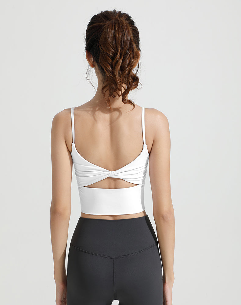 Twisted Back Hollow Design Yoga Bra