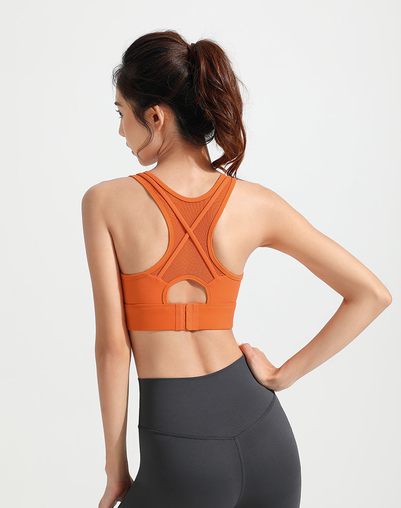 Mesh Back with Outer Straps Yoga Bra