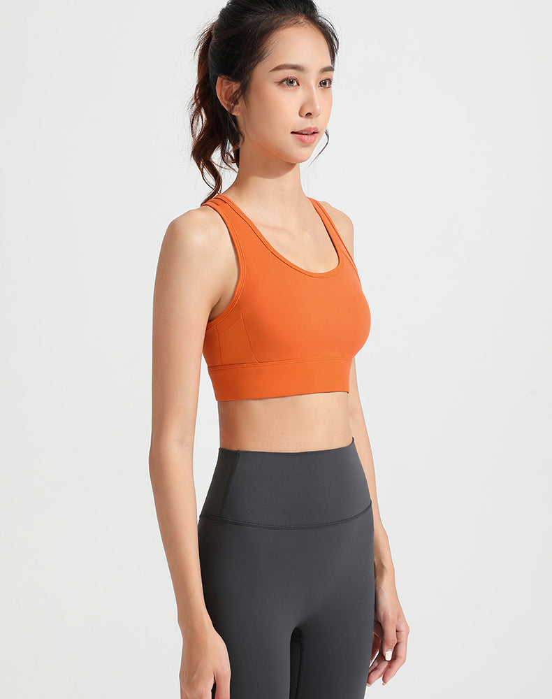 Mesh Back with Outer Straps Yoga Bra