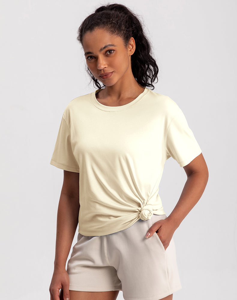 Modal Loose Fit Short Sleeve Yoga Top