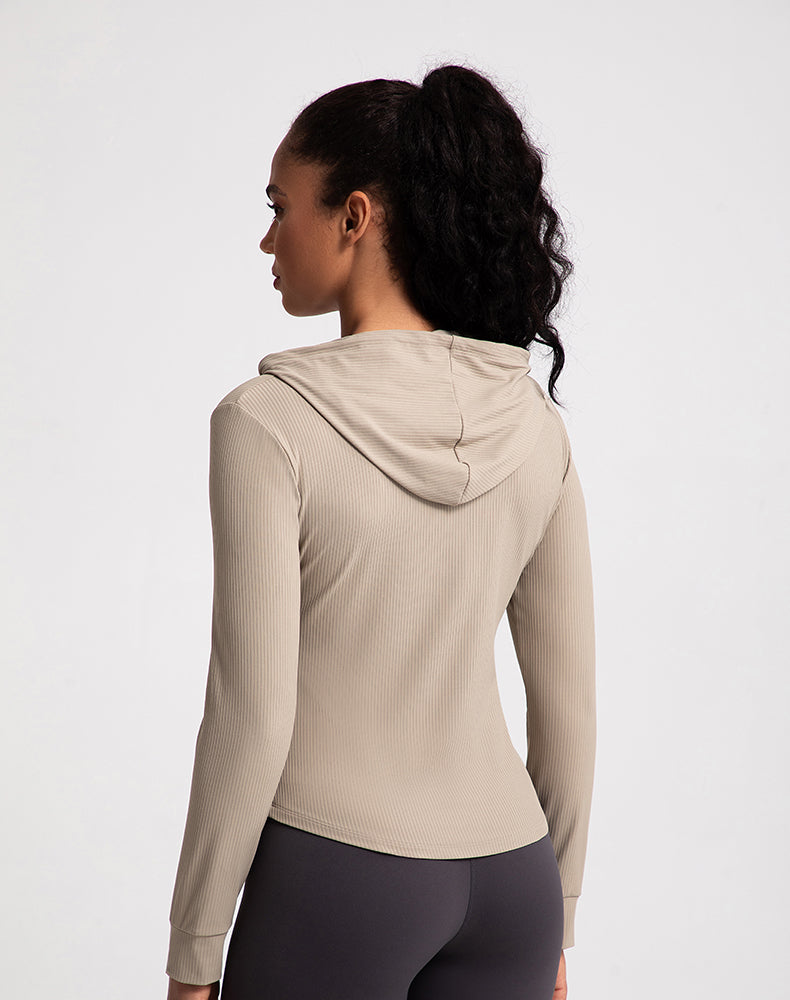 Rounded Hem Hooded Yoga Jacket