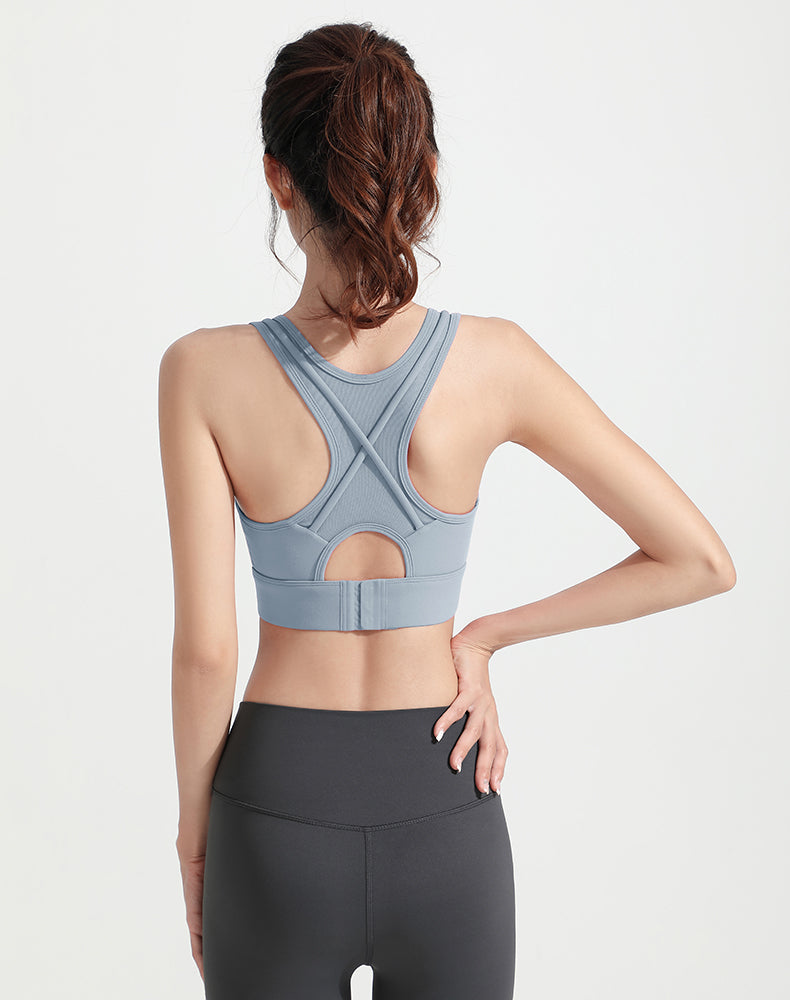 Mesh Back with Outer Straps Yoga Bra