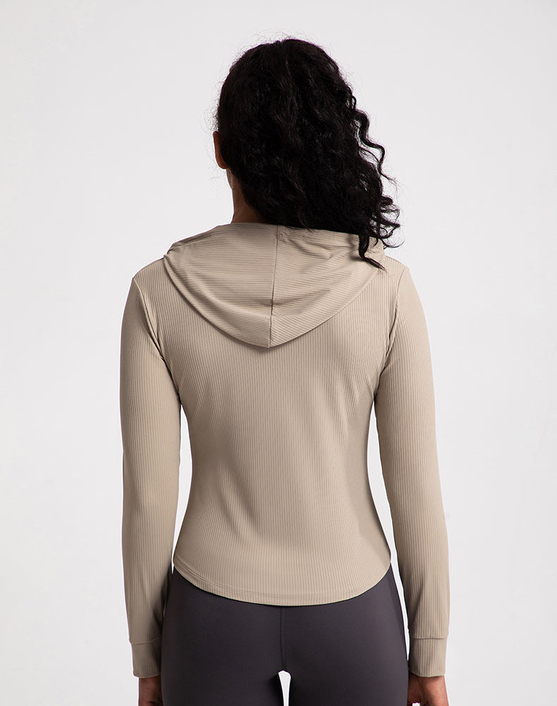 Rounded Hem Hooded Yoga Jacket