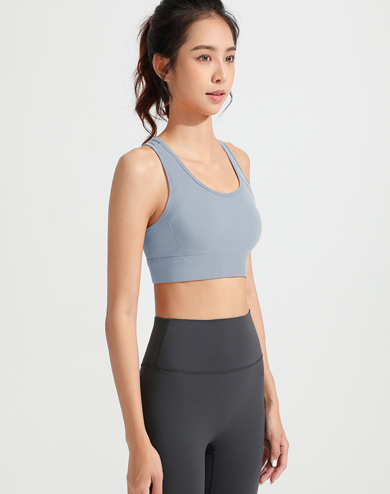 Mesh Back with Outer Straps Yoga Bra