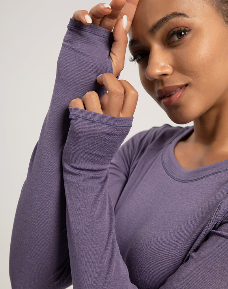 Button Wool Long Sleeve Yoga Top