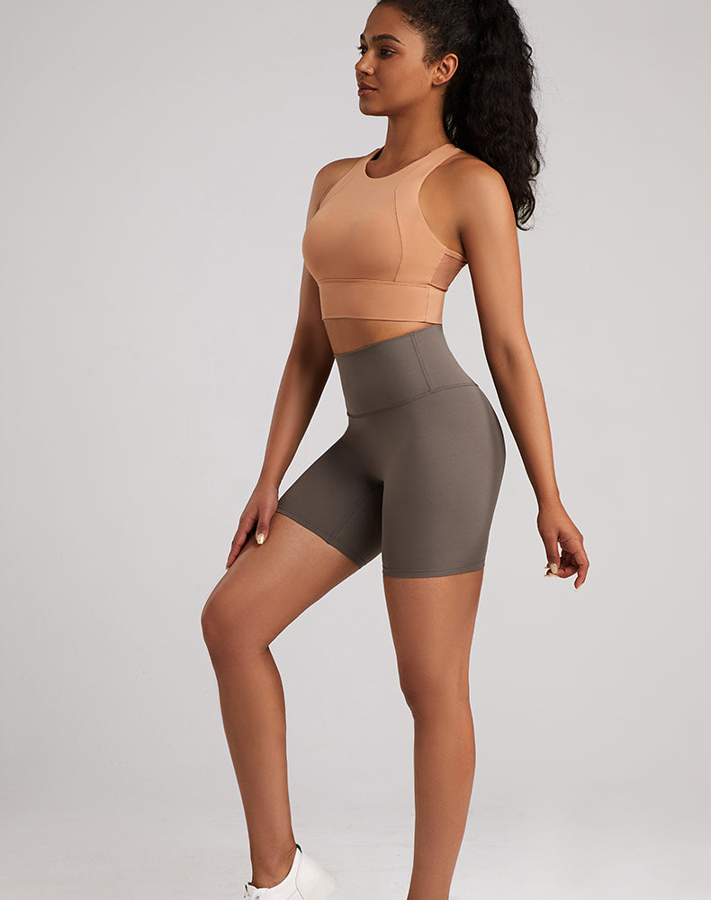 Lycra Tummy Control High-Waisted Yoga Shorts