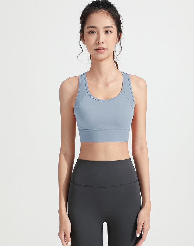 Mesh Back with Outer Straps Yoga Bra