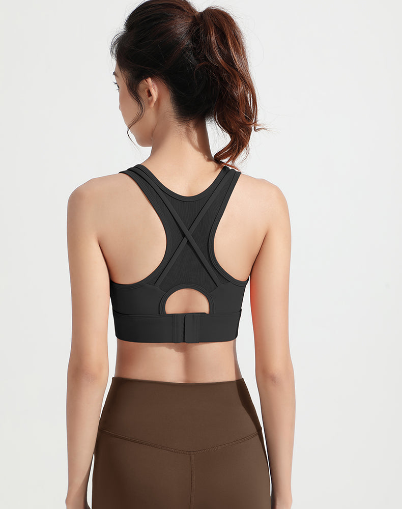 Mesh Back with Outer Straps Yoga Bra