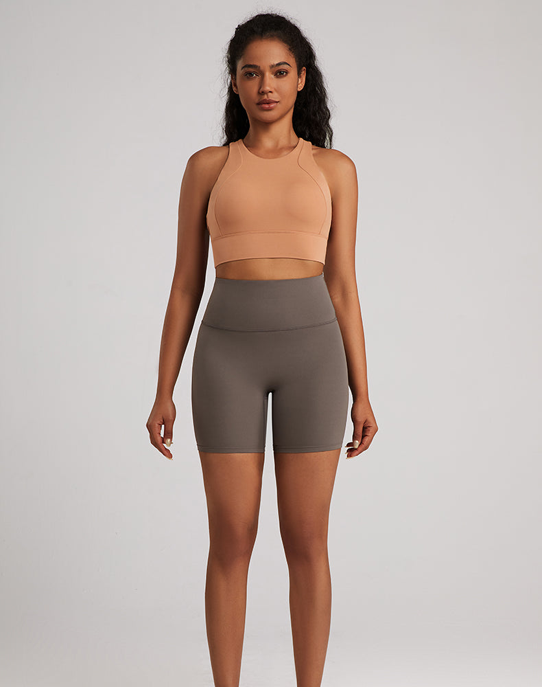 Lycra Tummy Control High-Waisted Yoga Shorts