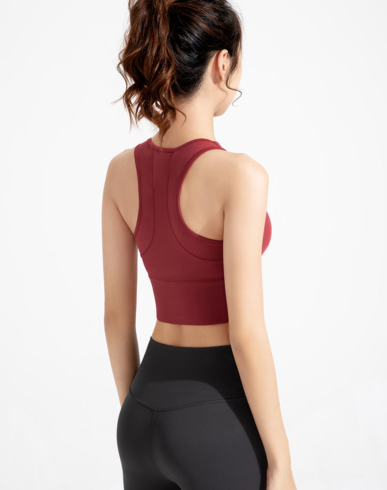 Antibacterial front zipper yoga Bra