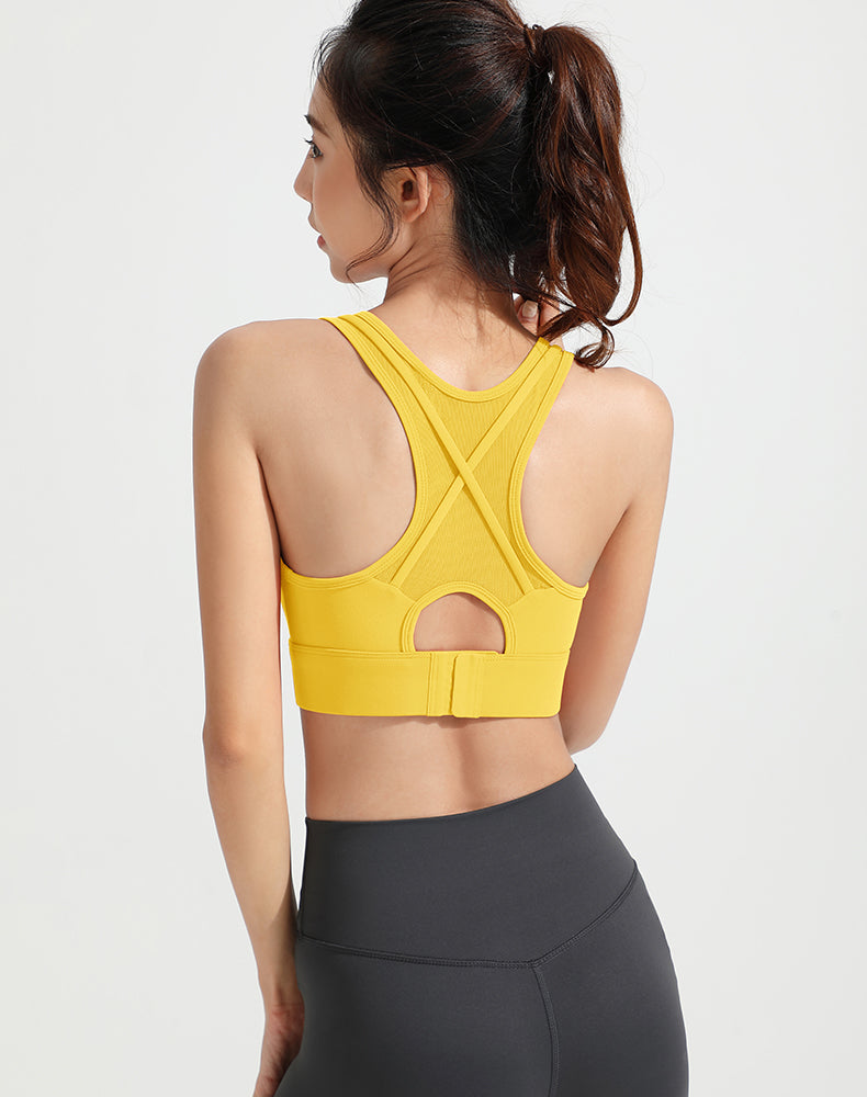 Mesh Back with Outer Straps Yoga Bra