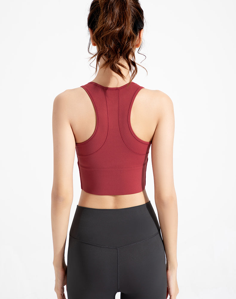 Antibacterial front zipper yoga Bra