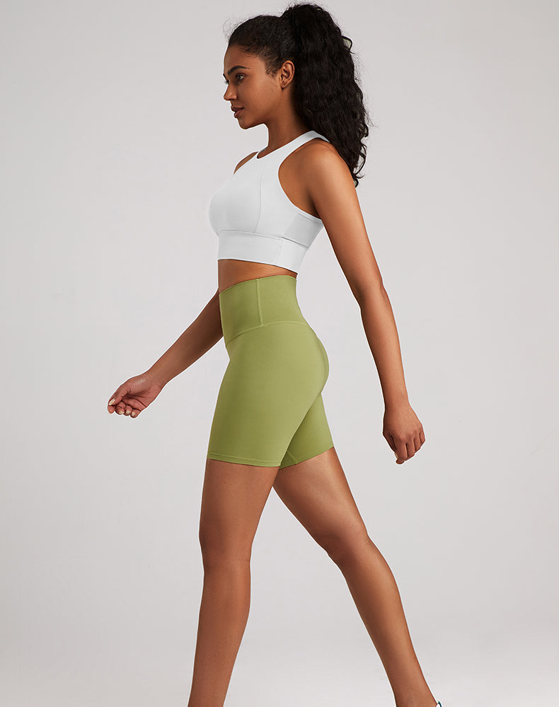 Lycra Tummy Control High-Waisted Yoga Shorts