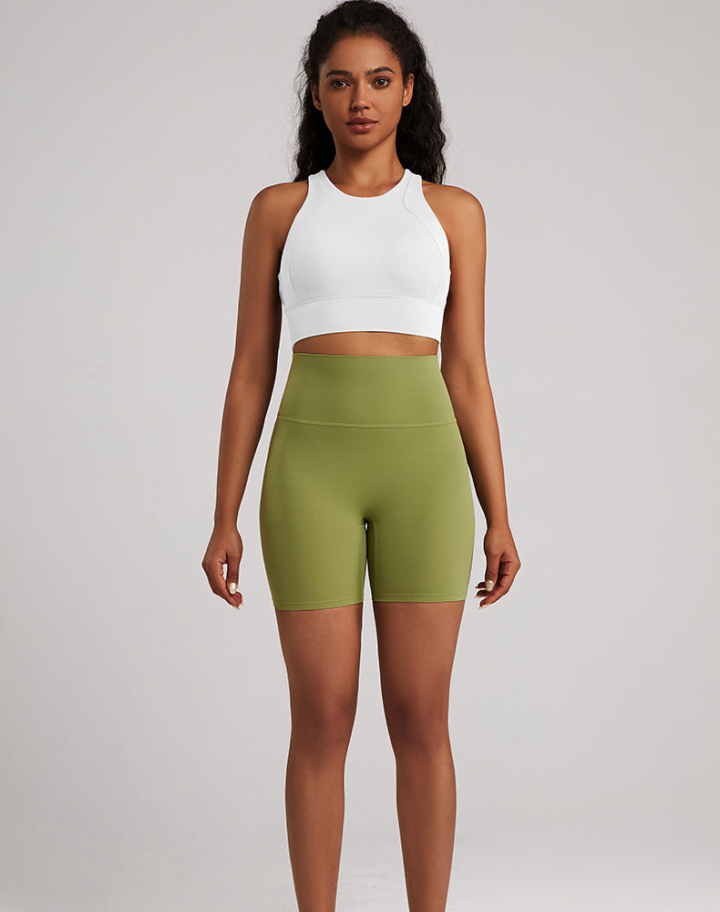 Lycra Tummy Control High-Waisted Yoga Shorts