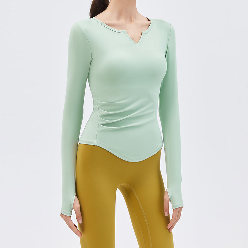 V-Neck Long Sleeve Yoga Top