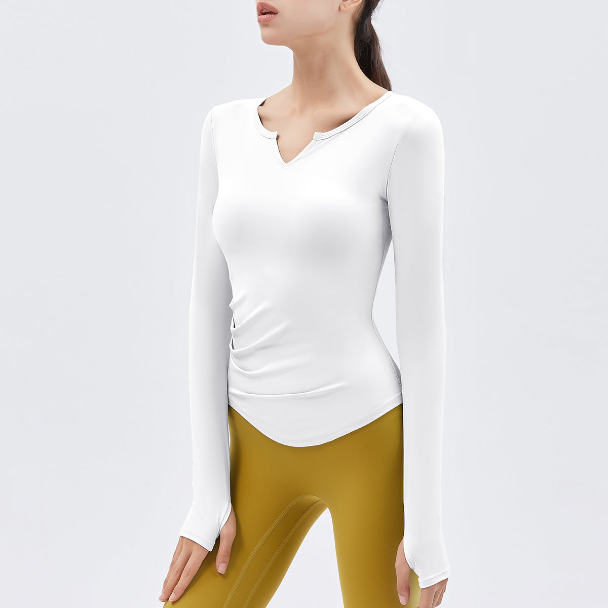 V-Neck Long Sleeve Yoga Top